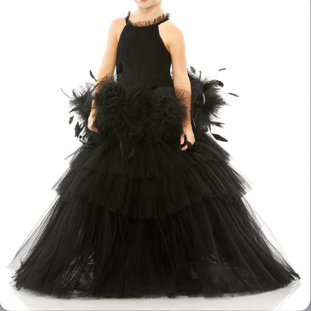 Mac Duggal Black Formal Girls Dress Gown SZ 6